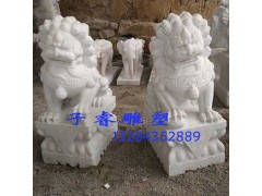天安門蹲獅漢白玉雕刻石獅子廠家，